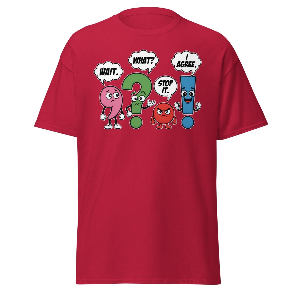 Punctuation Party T-Shirt – Funny Grammar Humor Tee - Cardinal - TeeRipple