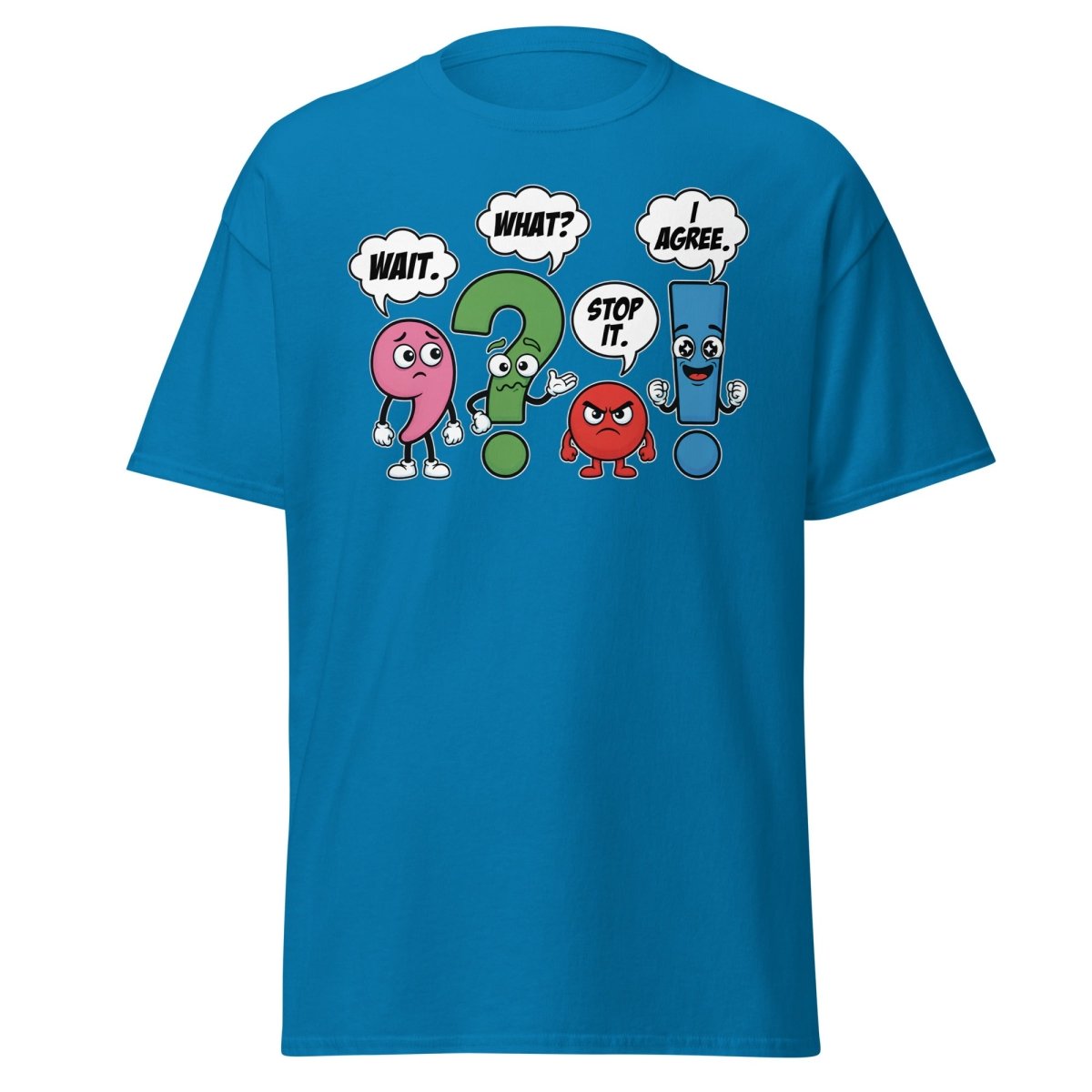 Punctuation Party T-Shirt – Funny Grammar Humor Tee - Sapphire - TeeRipple