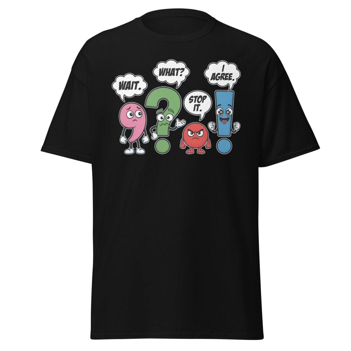 Punctuation Party T-Shirt – Funny Grammar Humor Tee - Black - TeeRipple