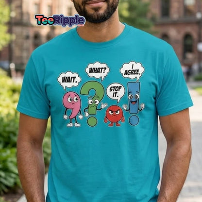 Punctuation Party T-Shirt – Funny Grammar Humor Tee - Maroon - TeeRipple