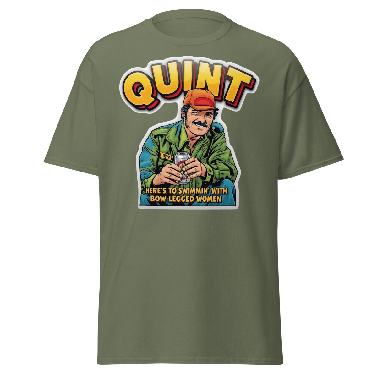 Quint Jaws "Bow Legged Women" Funny T-Shirt - Military Green - TeeRipple
