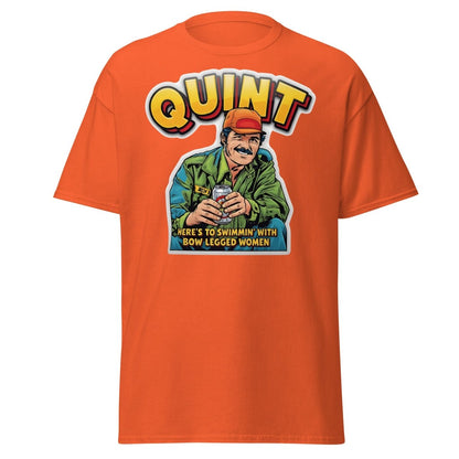 Quint Jaws "Bow Legged Women" Funny T-Shirt - Orange - TeeRipple