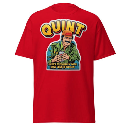 Quint Jaws "Bow Legged Women" Funny T-Shirt - Red - TeeRipple