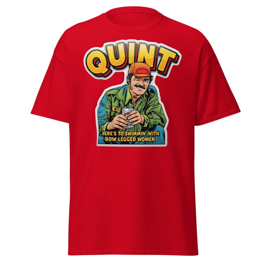 Quint Jaws "Bow Legged Women" Funny T-Shirt - Red - TeeRipple