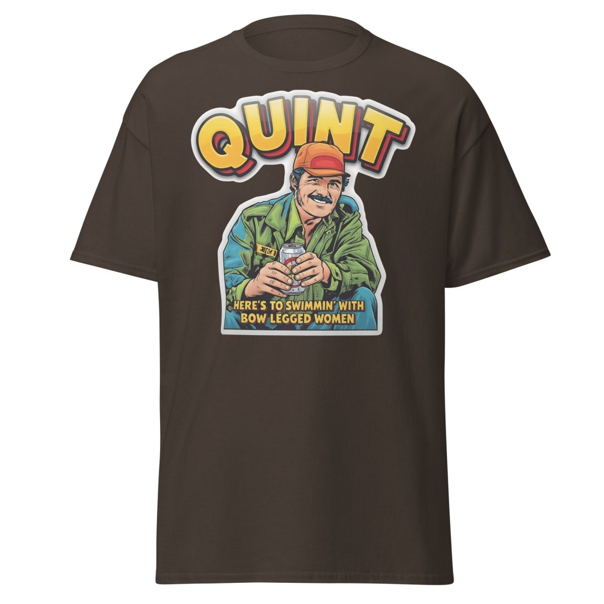 Quint Jaws "Bow Legged Women" Funny T-Shirt - Dark Chocolate - TeeRipple