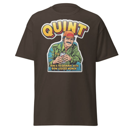 Quint Jaws "Bow Legged Women" Funny T-Shirt - Dark Chocolate - TeeRipple