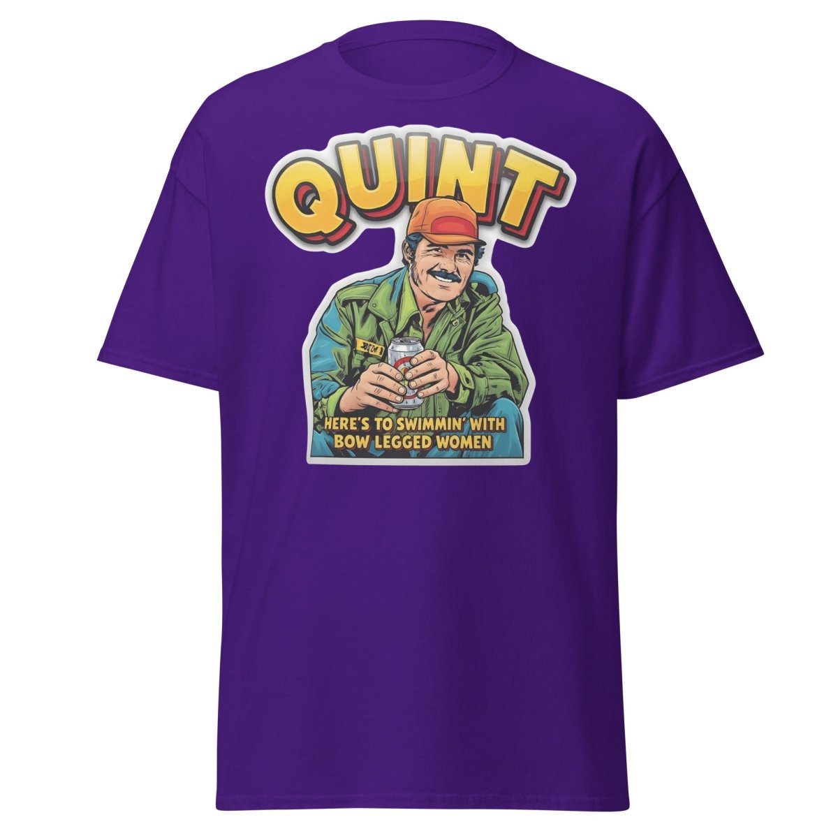 Quint Jaws "Bow Legged Women" Funny T-Shirt - Purple - TeeRipple