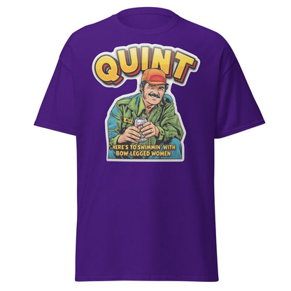 Quint Jaws "Bow Legged Women" Funny T-Shirt - Purple - TeeRipple
