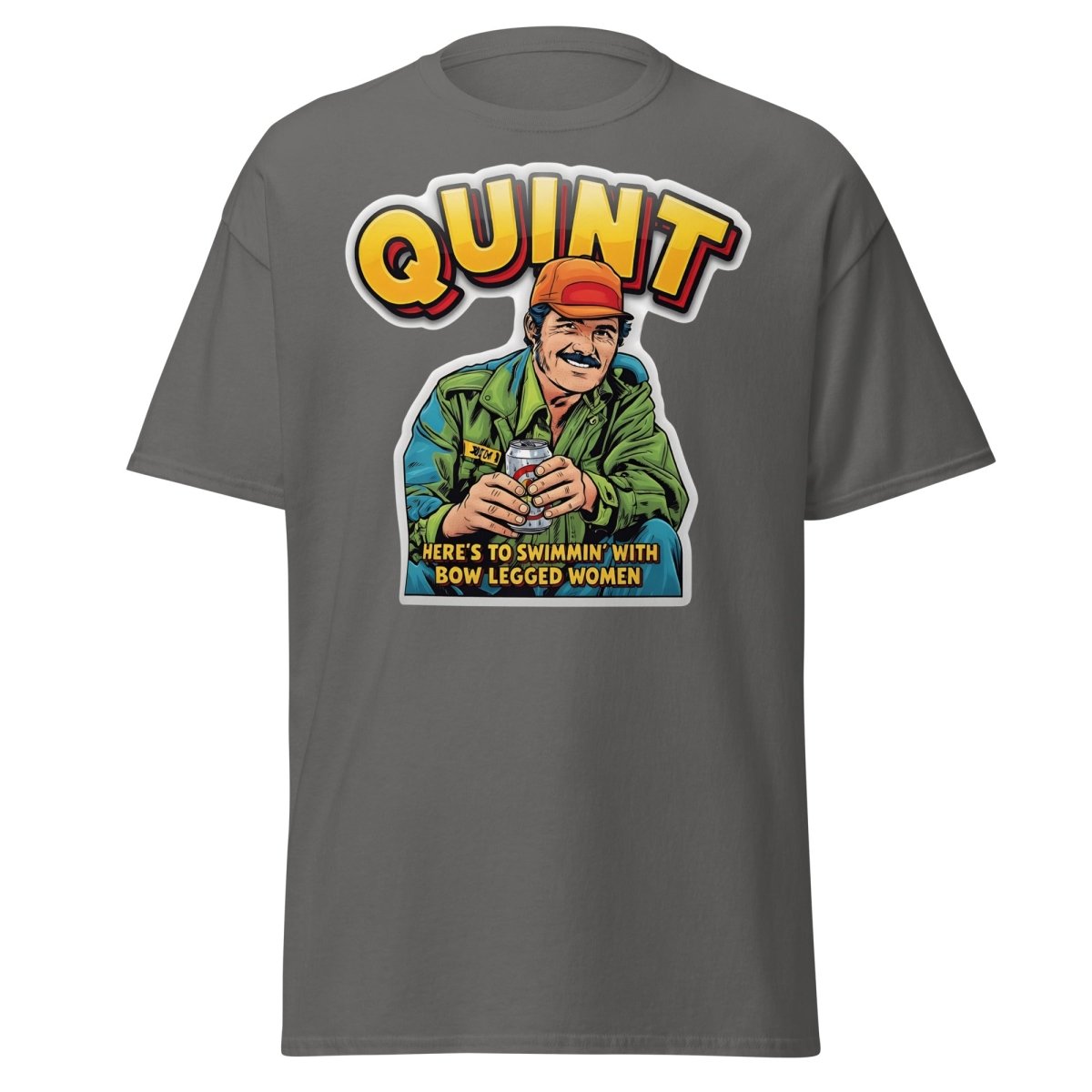 Quint Jaws "Bow Legged Women" Funny T-Shirt - Charcoal - TeeRipple