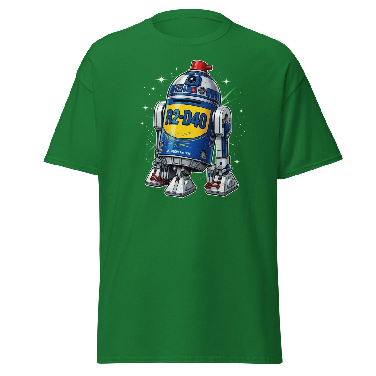 R2-D40 WD-40 Parody T-Shirt – Funny Star Wars Tee - Turf Green - TeeRipple