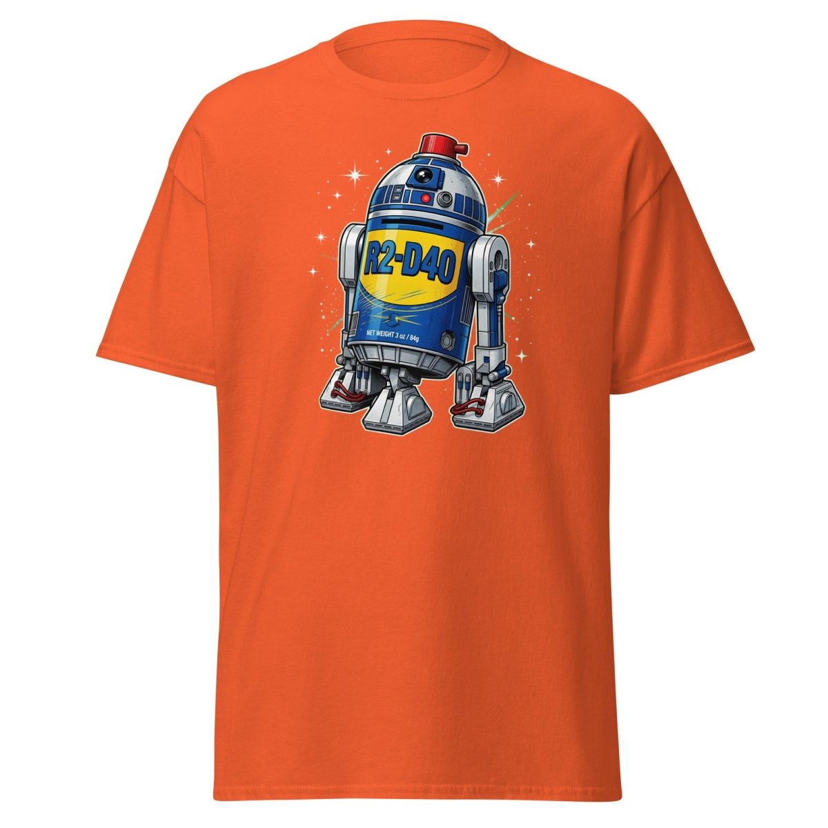 R2-D40 WD-40 Parody T-Shirt – Funny Star Wars Tee - Orange - TeeRipple