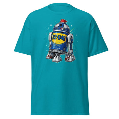 R2-D40 WD-40 Parody T-Shirt – Funny Star Wars Tee - Tropical Blue - TeeRipple