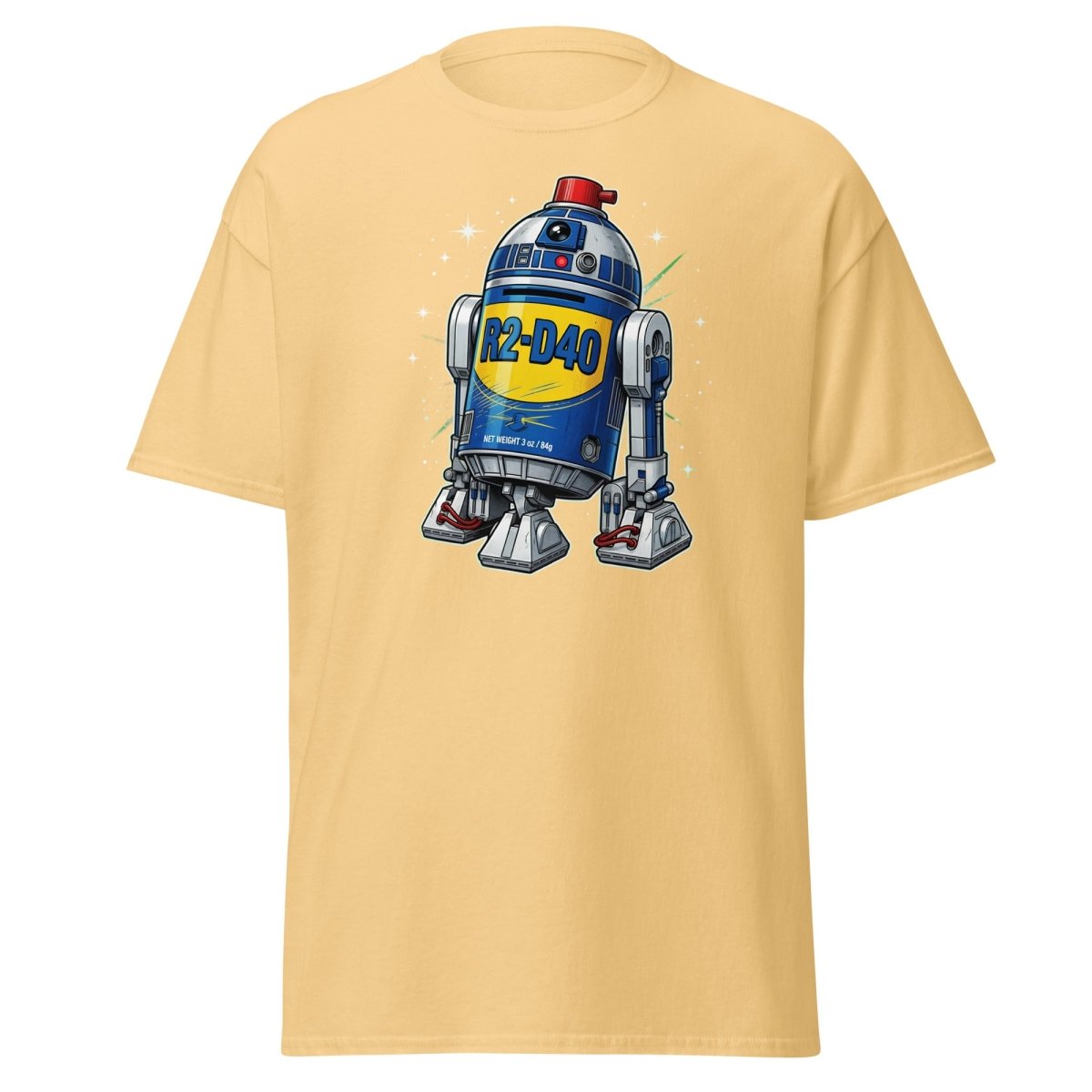R2-D40 WD-40 Parody T-Shirt – Funny Star Wars Tee - Yellow Haze - TeeRipple