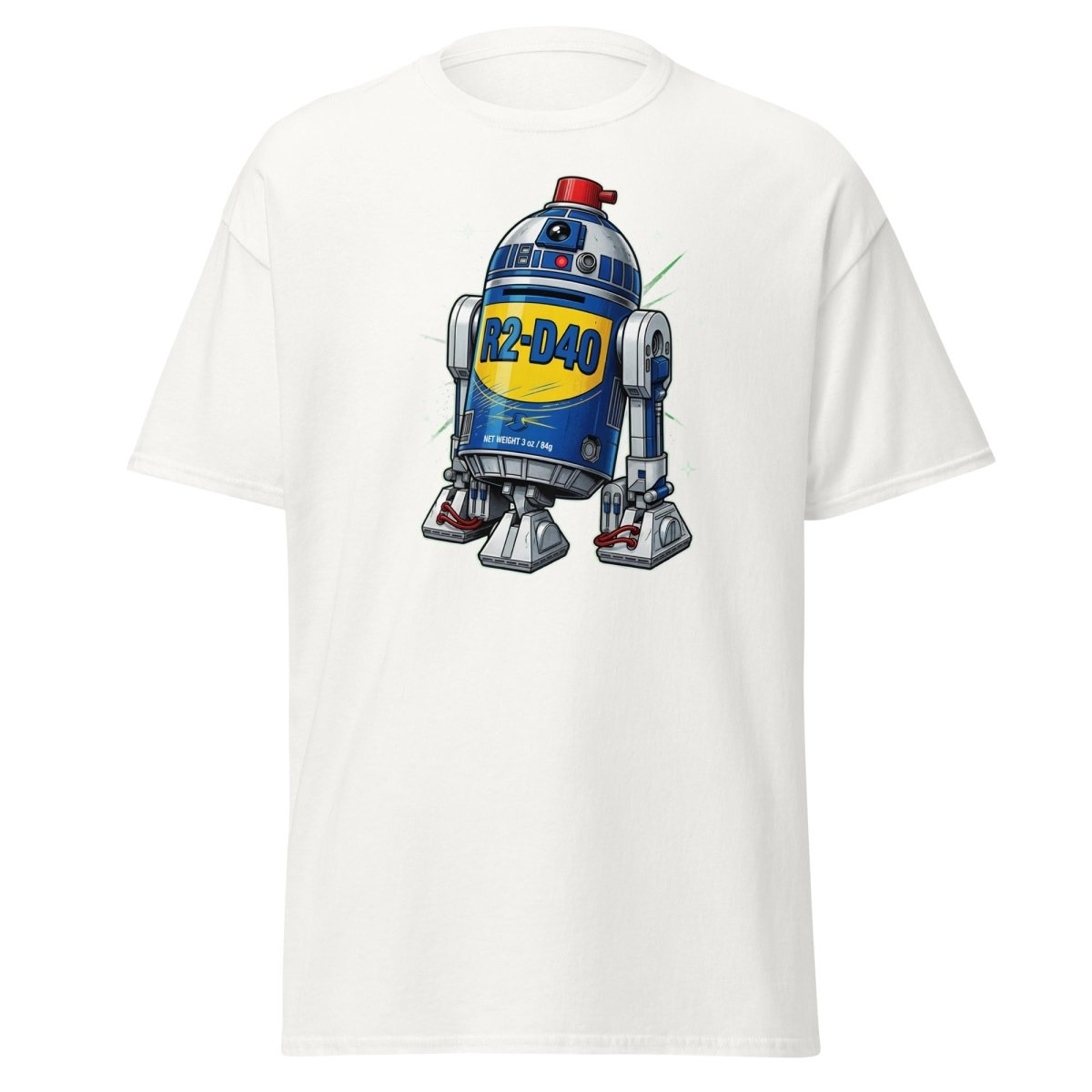 R2-D40 WD-40 Parody T-Shirt – Funny Star Wars Tee - White - TeeRipple