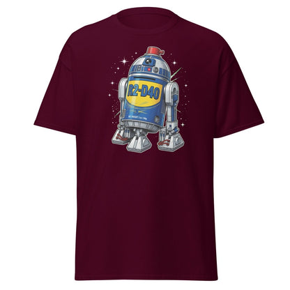 R2-D40 WD-40 Parody T-Shirt – Funny Star Wars Tee - Maroon - TeeRipple