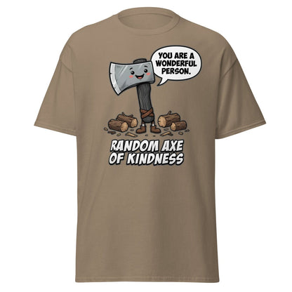 Random Axe of Kindness Funny T-Shirt - Brown Savana - TeeRipple