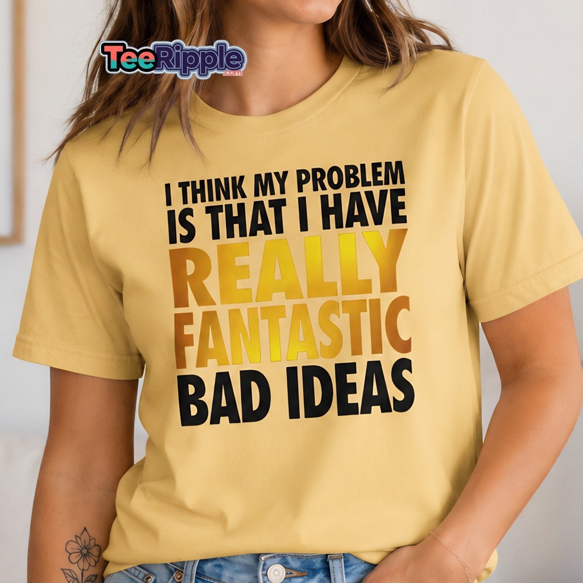 Really Fantastic Bad Ideas Funny T-Shirt - Red - TeeRipple
