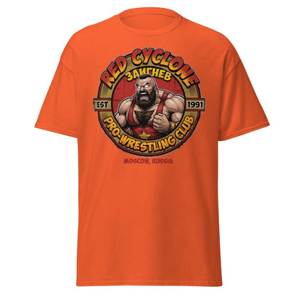 Red Cyclone Pro Wrestling T-Shirt - Moscow 1991 - Orange - TeeRipple