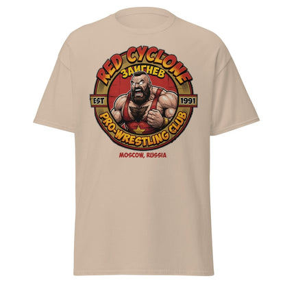 Red Cyclone Pro Wrestling T-Shirt - Moscow 1991 - Sand - TeeRipple