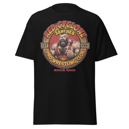 Red Cyclone Pro Wrestling T-Shirt - Moscow 1991 - Black - TeeRipple