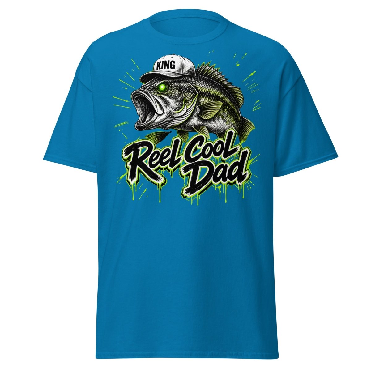 Reel Cool Dad Fishing T-Shirt – Funny Bass King Tee - Sapphire - TeeRipple
