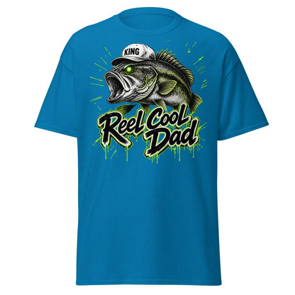 Reel Cool Dad Fishing T-Shirt – Funny Bass King Tee - Sapphire - TeeRipple