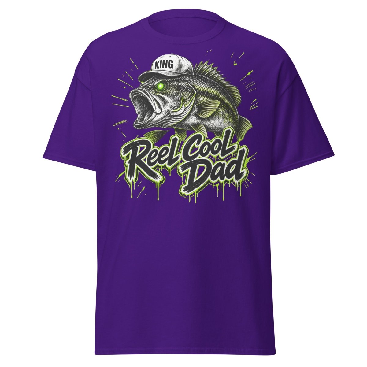 Reel Cool Dad Fishing T-Shirt – Funny Bass King Tee - Purple - TeeRipple