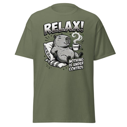 Relax! Nothing Is Under Control Beaver T-Shirt - Military Green - TeeRipple