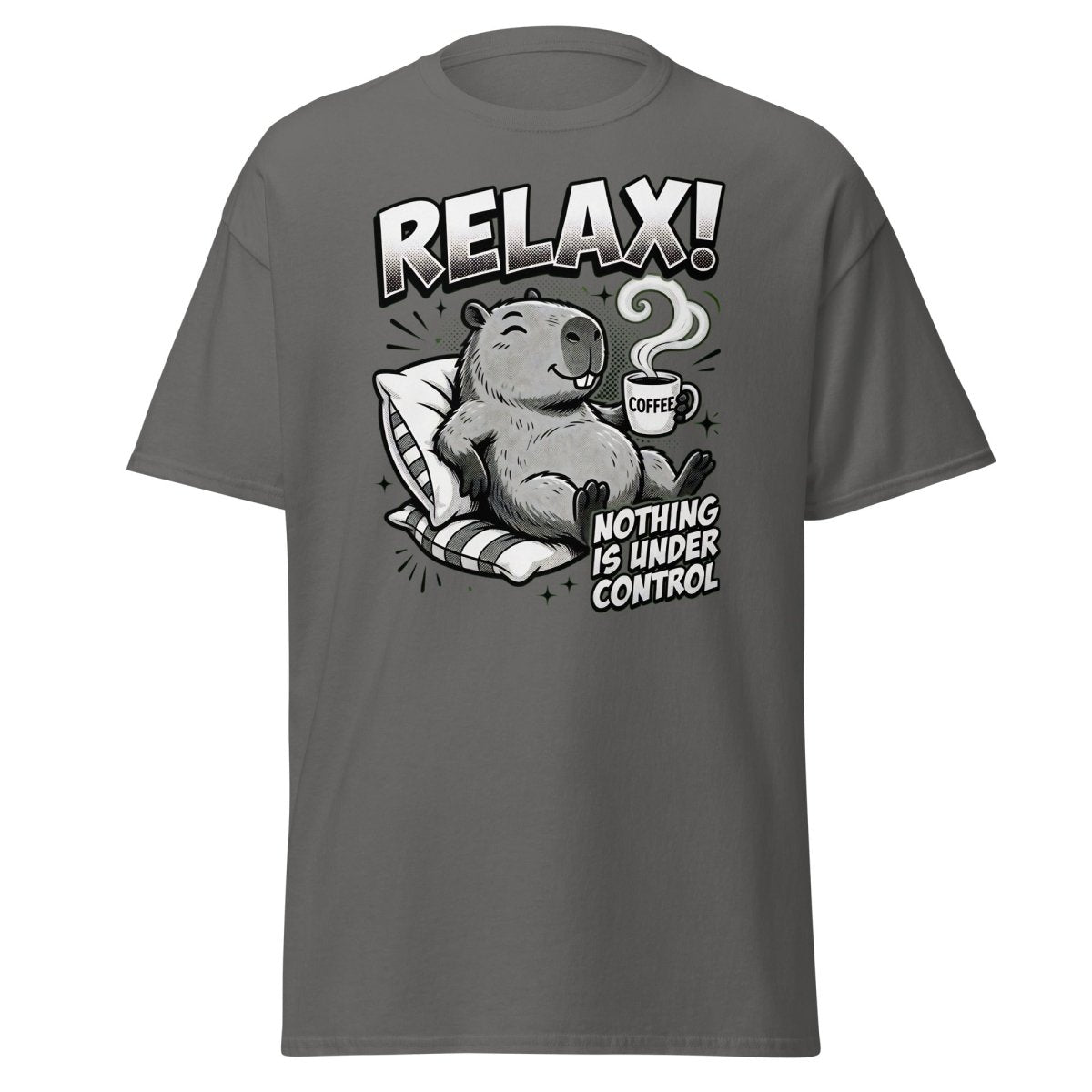 Relax! Nothing Is Under Control Beaver T-Shirt - Charcoal - TeeRipple