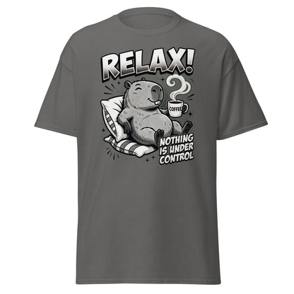Relax! Nothing Is Under Control Beaver T-Shirt - Charcoal - TeeRipple