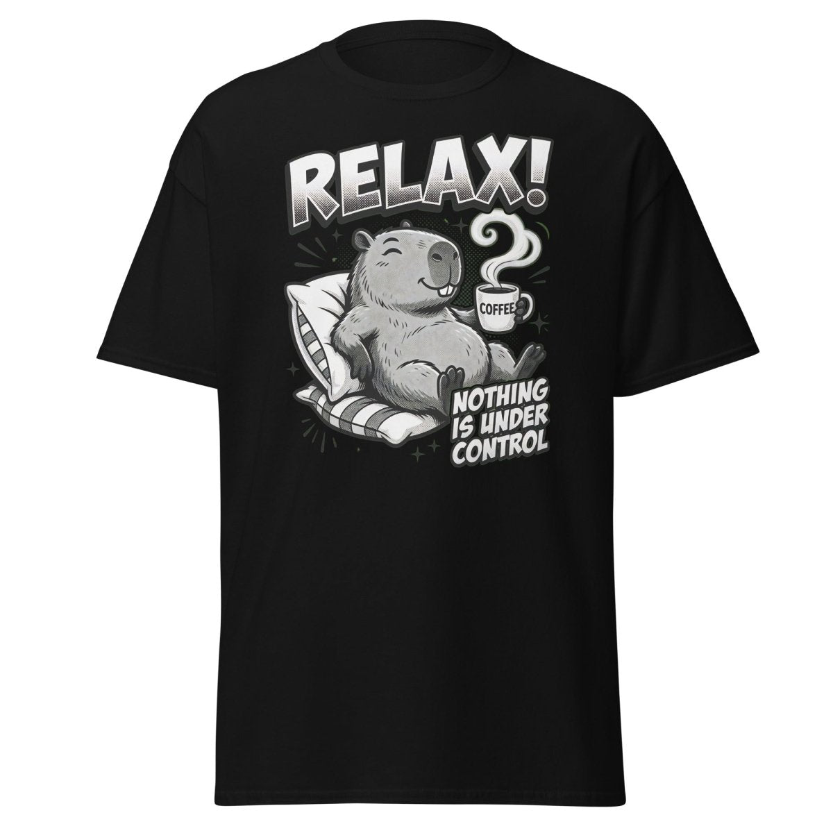 Relax! Nothing Is Under Control Beaver T-Shirt - Black - TeeRipple
