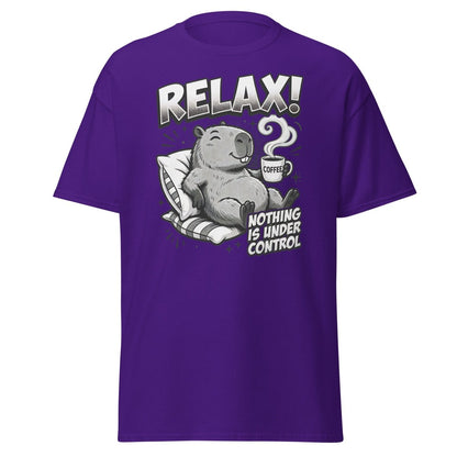 Relax! Nothing Is Under Control Beaver T-Shirt - Purple - TeeRipple