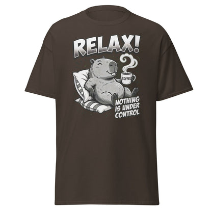 Relax! Nothing Is Under Control Beaver T-Shirt - Dark Chocolate - TeeRipple