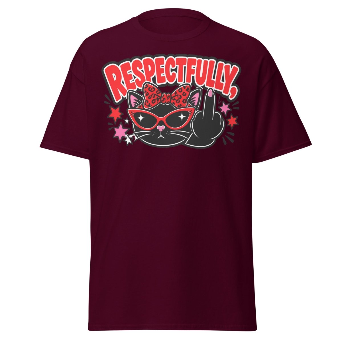 Respectfully Funny Sassy Comic Tee - Maroon - TeeRipple