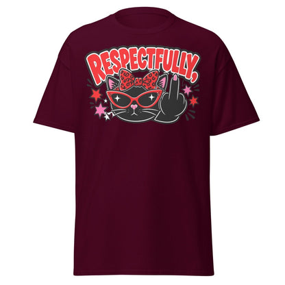 Respectfully Funny Sassy Comic Tee - Maroon - TeeRipple