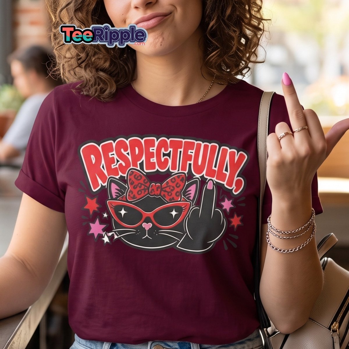 Respectfully Funny Sassy Comic Tee - Maroon - TeeRipple