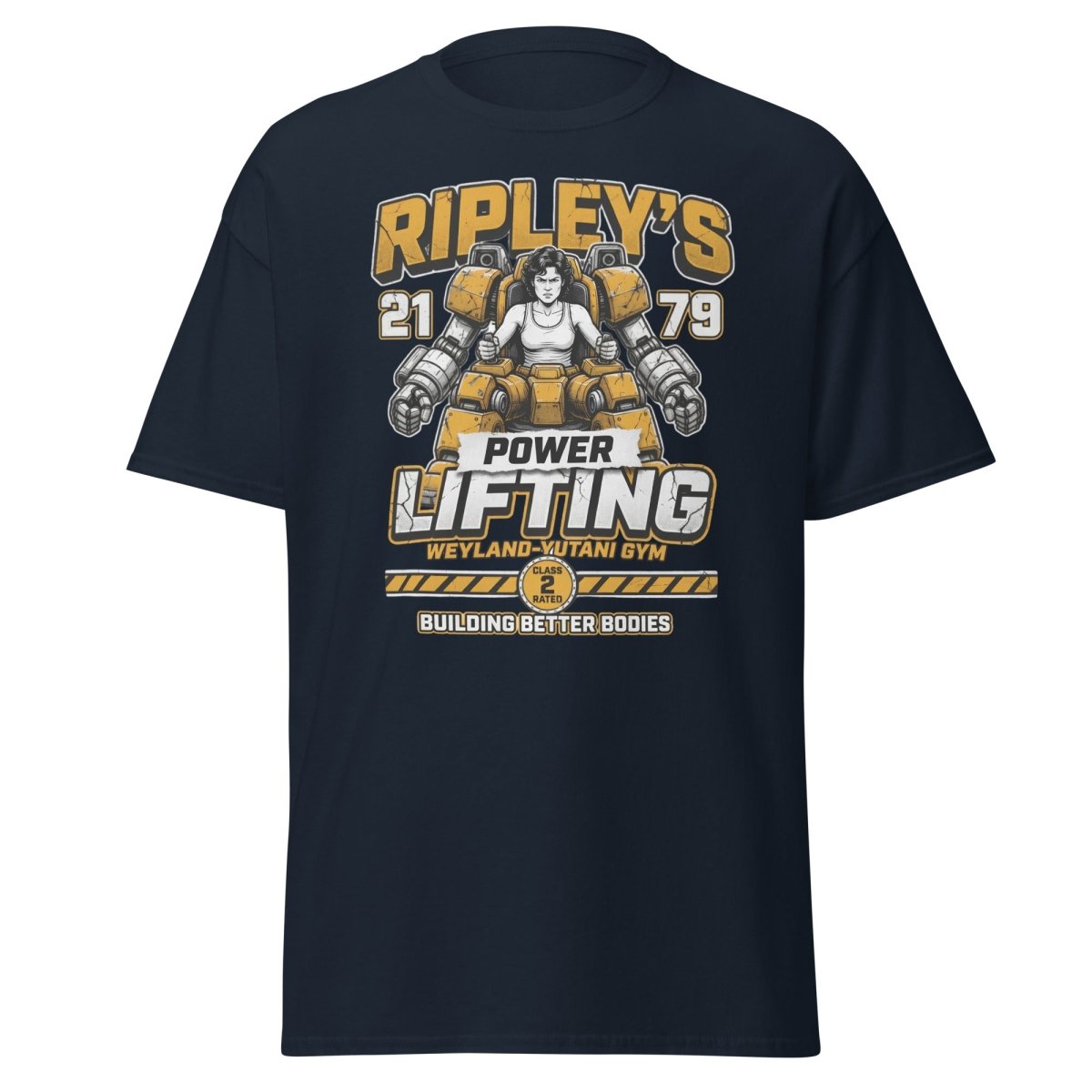 Ripley's Power Lifting Weyland - Yutani Gym T-Shirt - Navy - TeeRipple