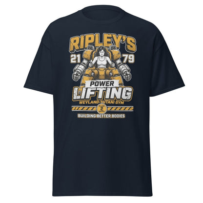 Ripley's Power Lifting Weyland - Yutani Gym T-Shirt - Navy - TeeRipple