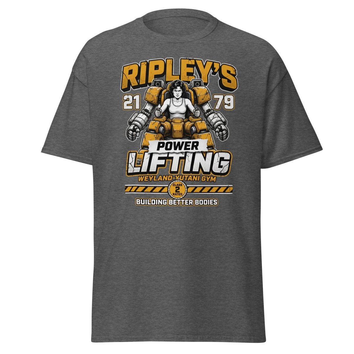 Ripley's Power Lifting Weyland - Yutani Gym T-Shirt - Dark Heather - TeeRipple