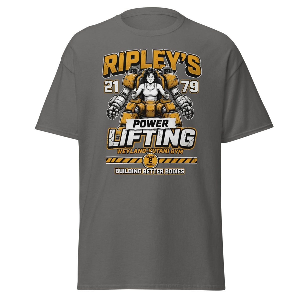 Ripley's Power Lifting Weyland - Yutani Gym T-Shirt - Charcoal - TeeRipple