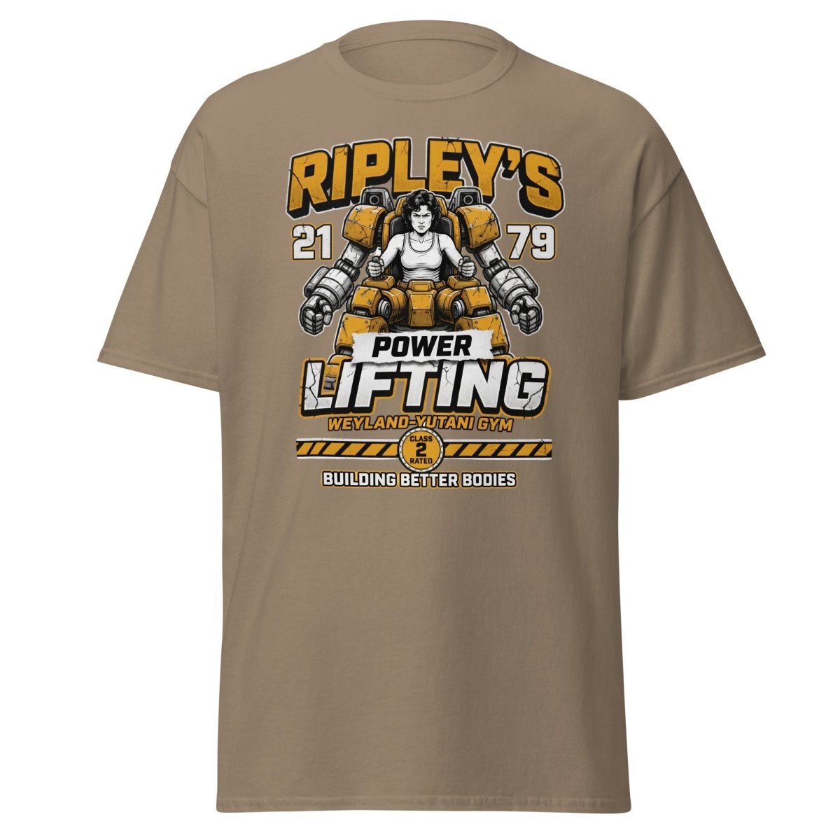 Ripley's Power Lifting Weyland - Yutani Gym T-Shirt - Brown Savana - TeeRipple