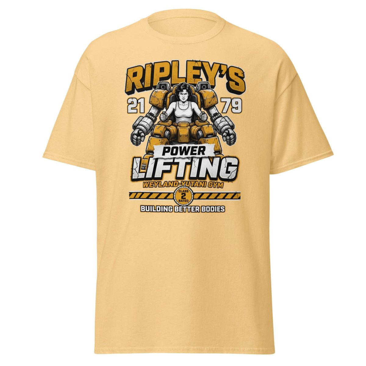 Ripley's Power Lifting Weyland - Yutani Gym T-Shirt - Yellow Haze - TeeRipple