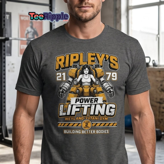 Ripley's Power Lifting Weyland - Yutani Gym T-Shirt - Maroon - TeeRipple