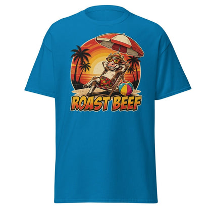 Roast Beef Funny Cow Beach T-Shirt - Humorous Summer Tee - Sapphire - TeeRipple