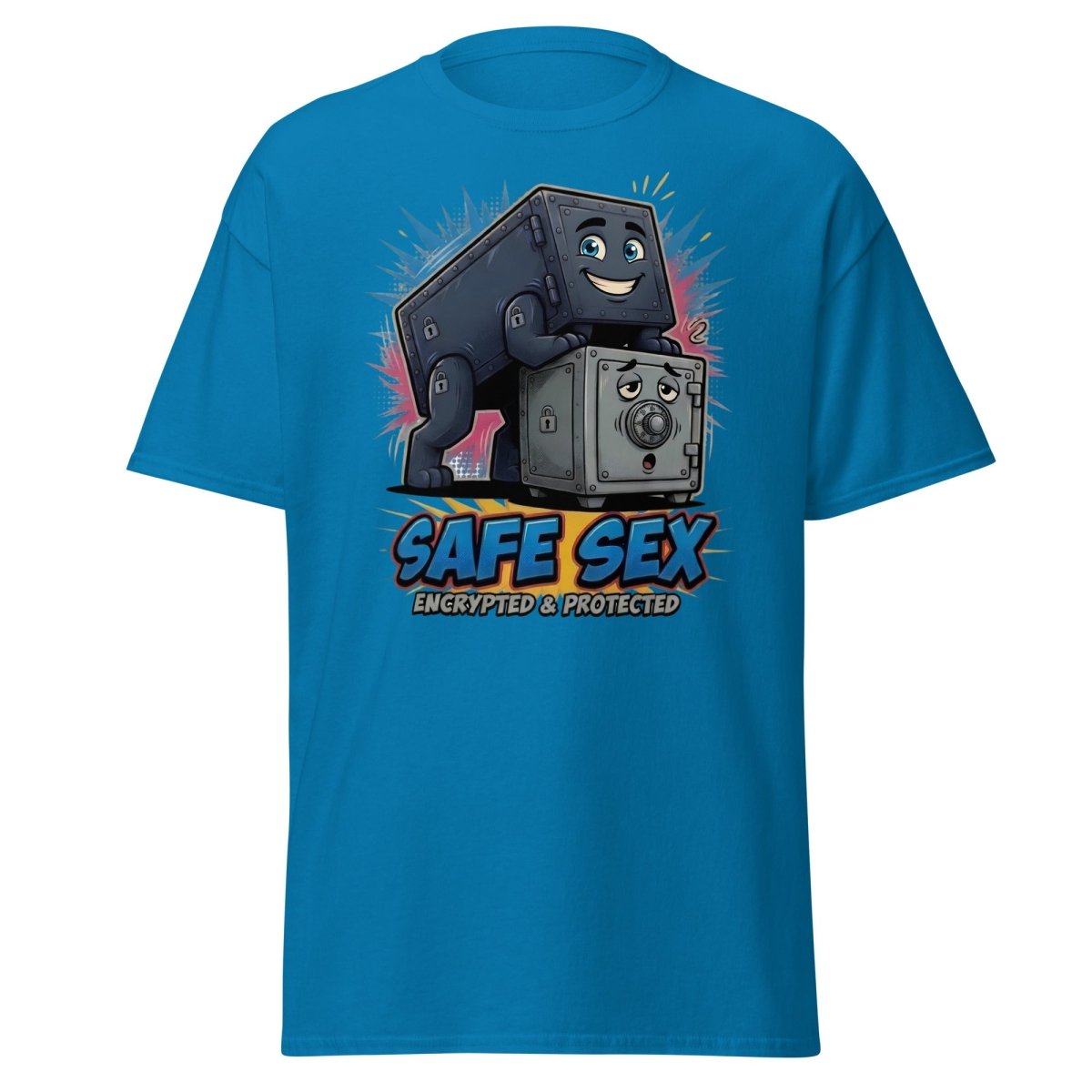 Safe Sex Encrypted & Protected T-Shirt | Funny Pun Tee - Sapphire - TeeRipple