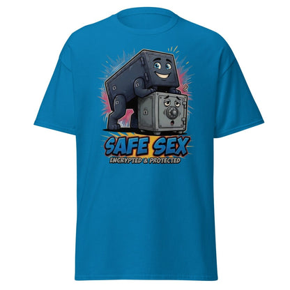 Safe Sex Encrypted & Protected T-Shirt | Funny Pun Tee - Sapphire - TeeRipple