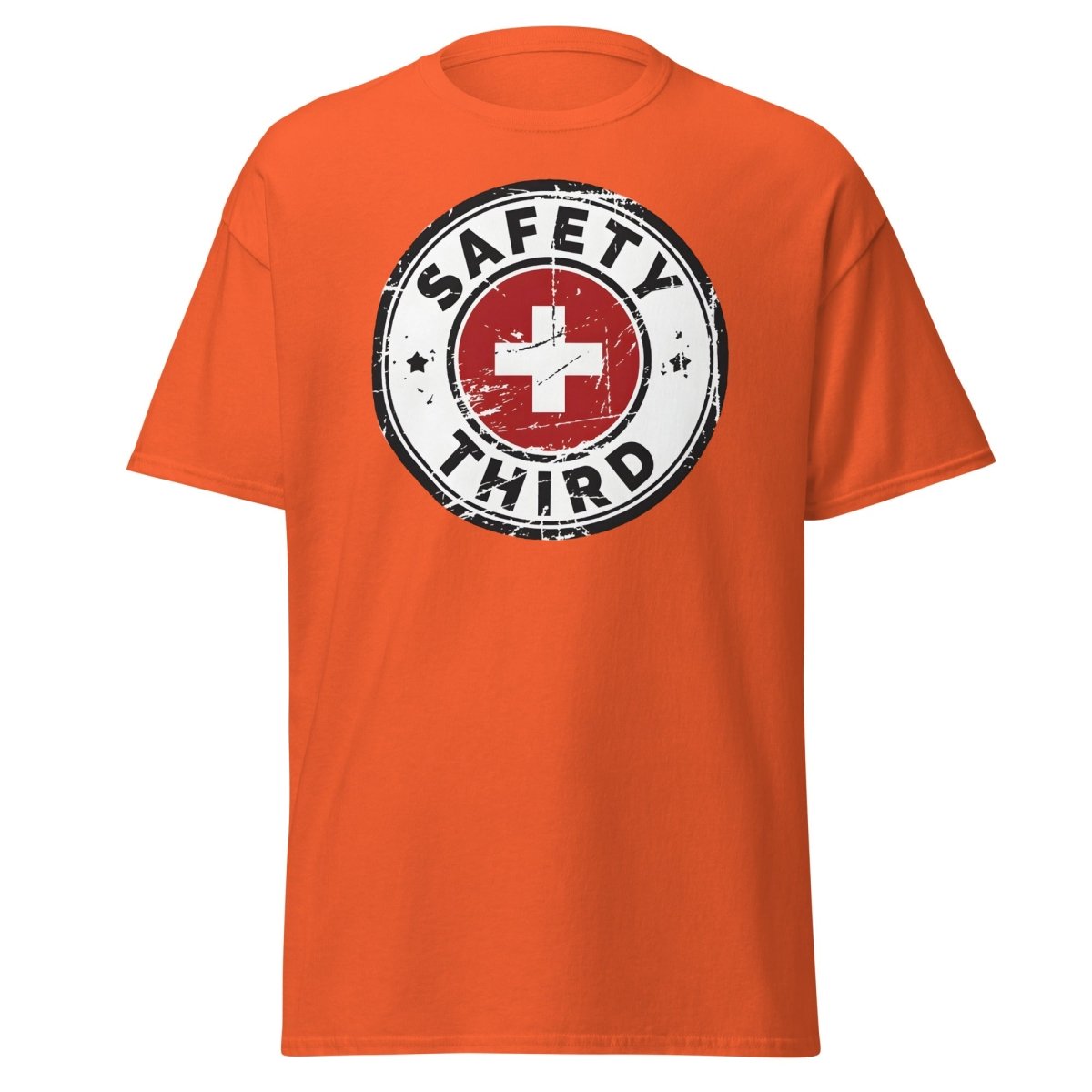 Safety Third T-Shirt - Funny Safety First Parody Tee - Orange - TeeRipple