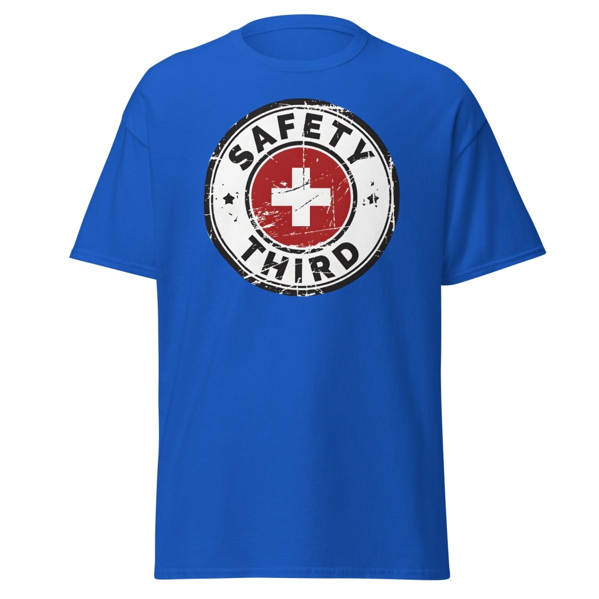 Safety Third T-Shirt - Funny Safety First Parody Tee - Royal - TeeRipple