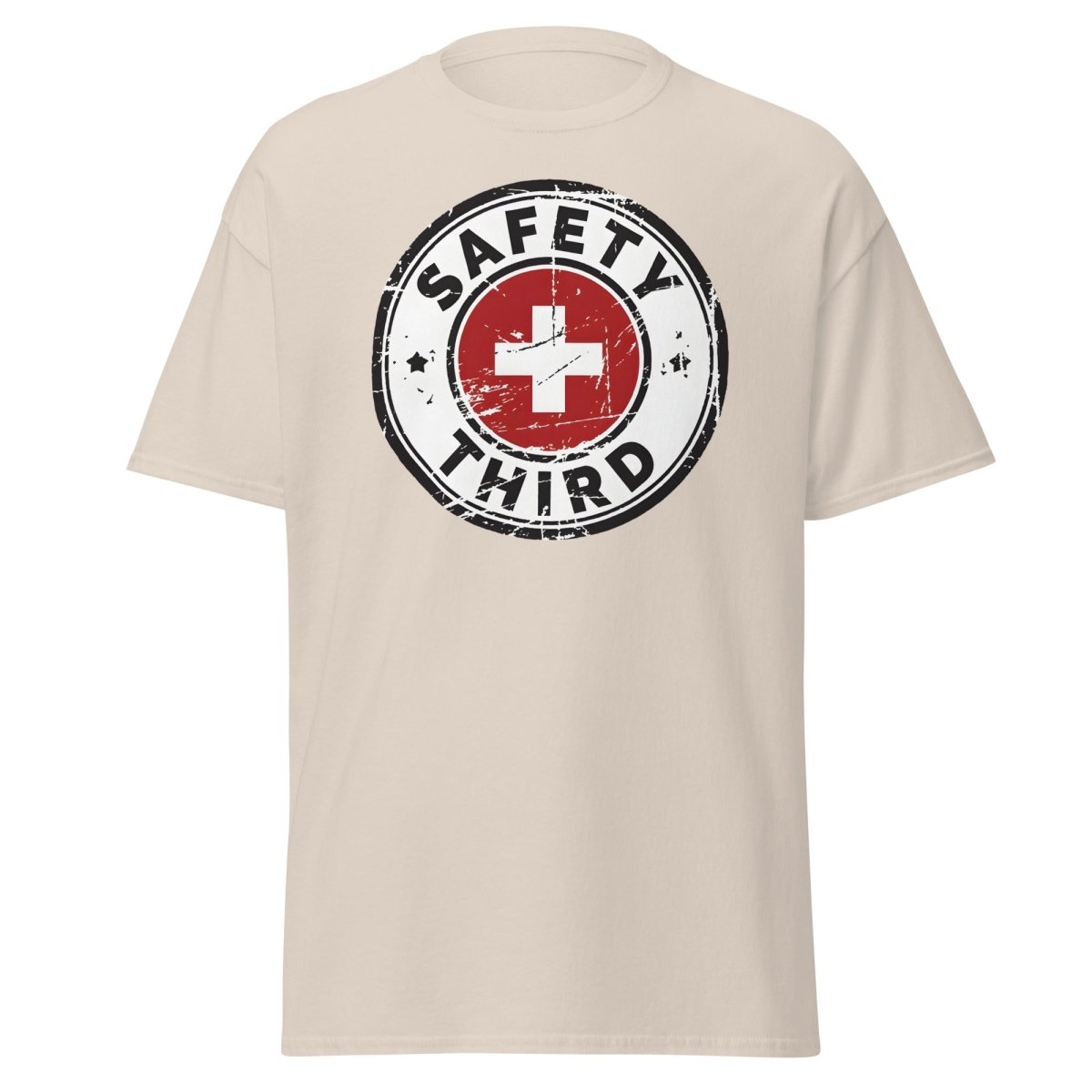 Safety Third T-Shirt - Funny Safety First Parody Tee - Natural - TeeRipple
