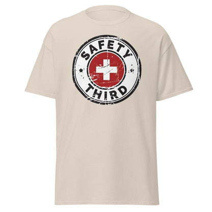 Safety Third T-Shirt - Funny Safety First Parody Tee - Natural - TeeRipple